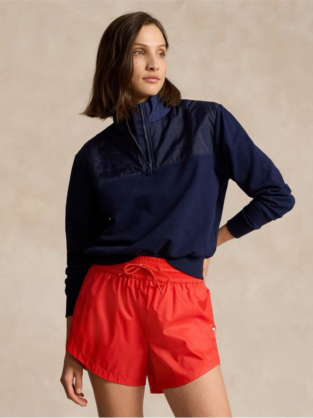 Ralph Lauren RLX Golf Quilted Panel Fleece Pullover Navy 1/4 Zip Size Small NWT